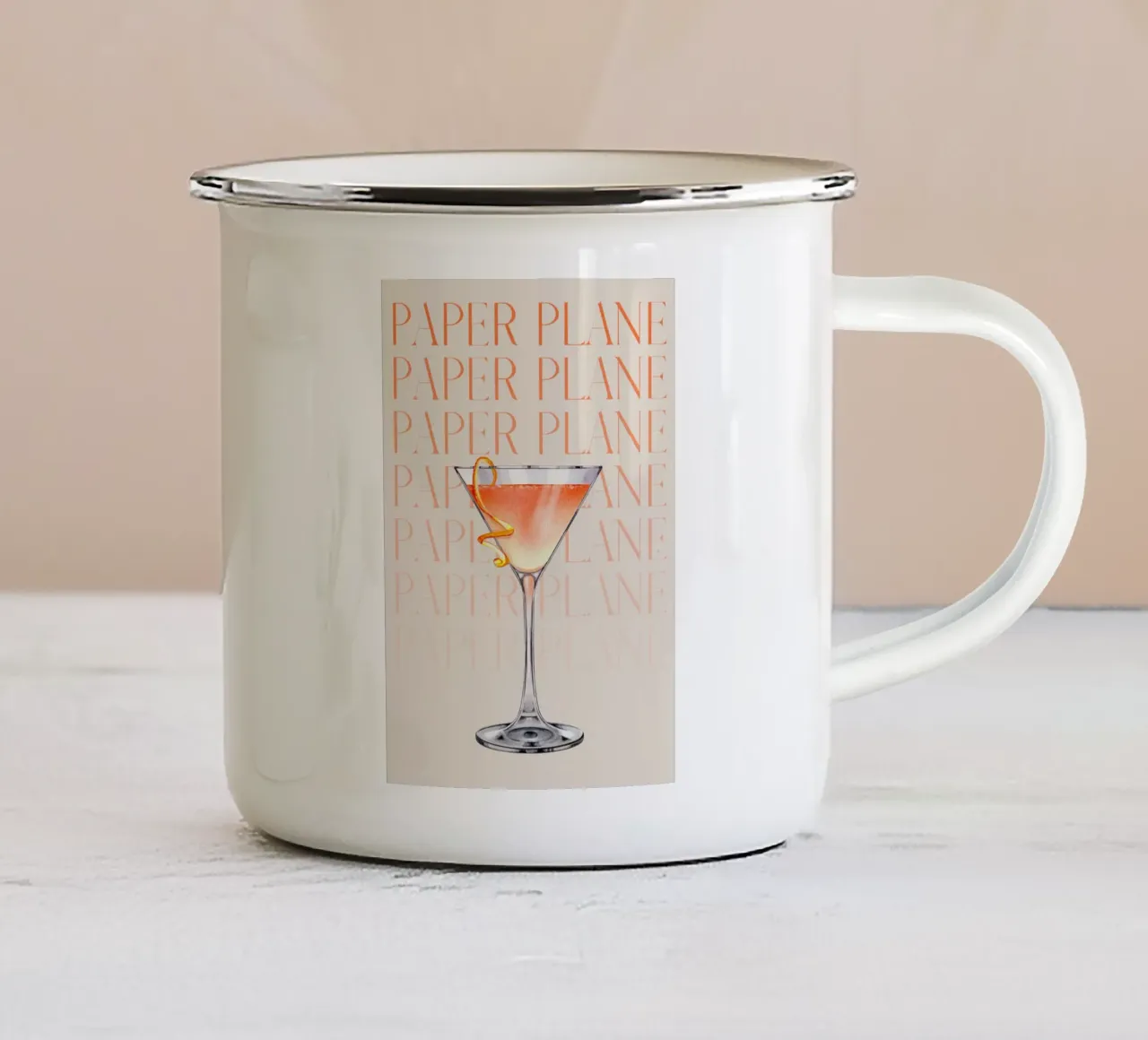 Stampa artistica Paper Plane Cocktail - Decorazioni da bar moderne e chic tazza in smalto da NorwesClub