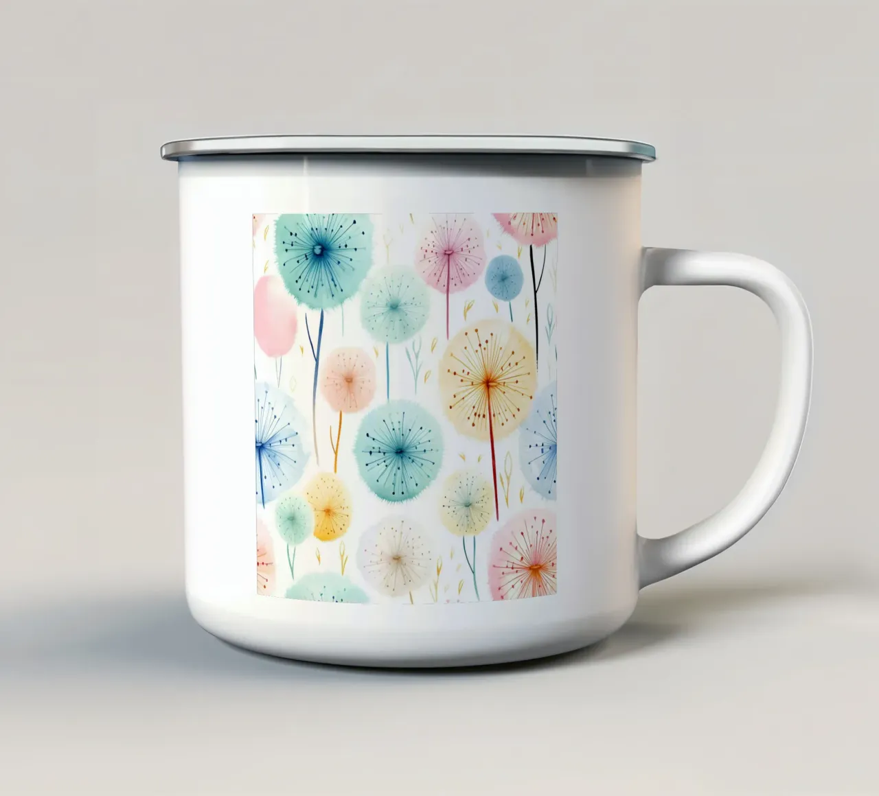 Sussurri di denti di leone tazza in smalto da Botanical Pattern House