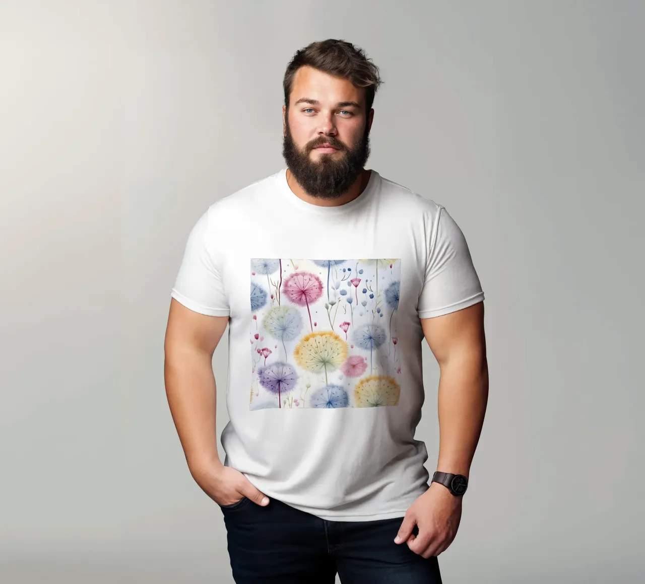 Sussurri di denti di leone t-shirt da Botanical Pattern House