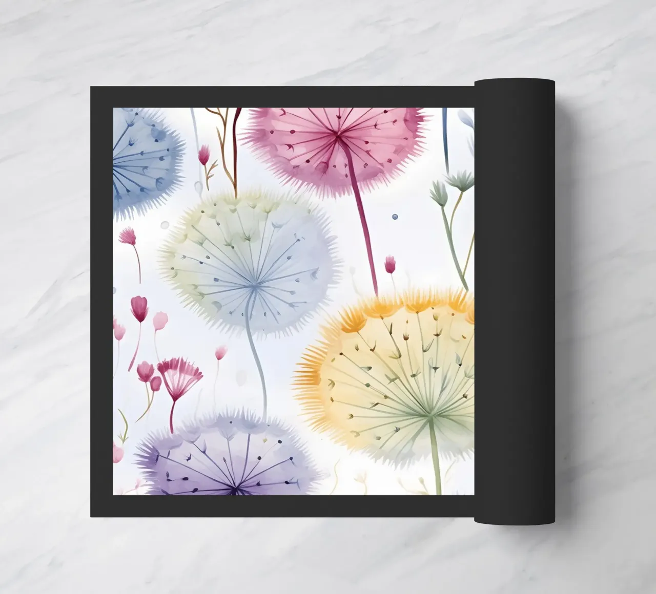 Whispers of Dandelions doormat by Botanical Pattern House