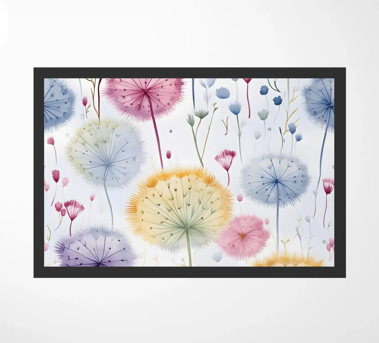 Whispers of Dandelions doormat by Botanical Pattern House