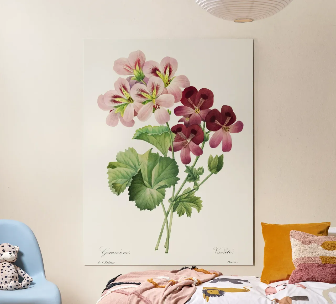 Geranio (1827) Henry Joseph Redouté carta hahnemühle da Pretty Flowers Vintage Botanicals