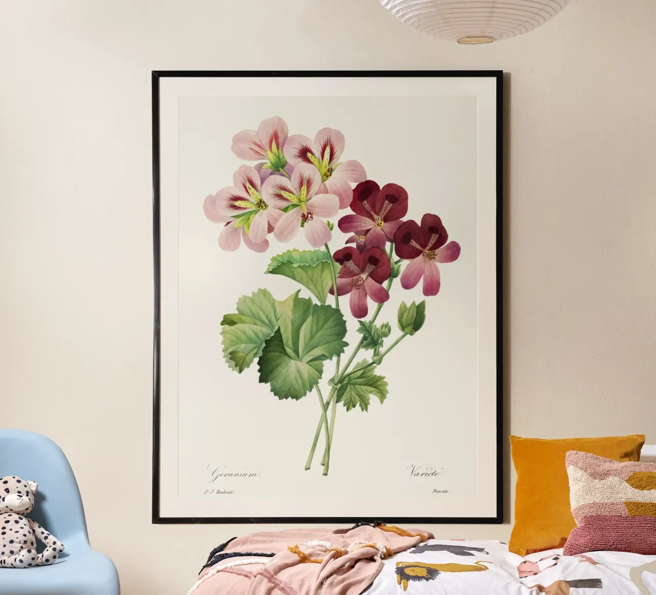 Geranio (1827) Henry Joseph Redouté carta hahnemühle da Pretty Flowers Vintage Botanicals