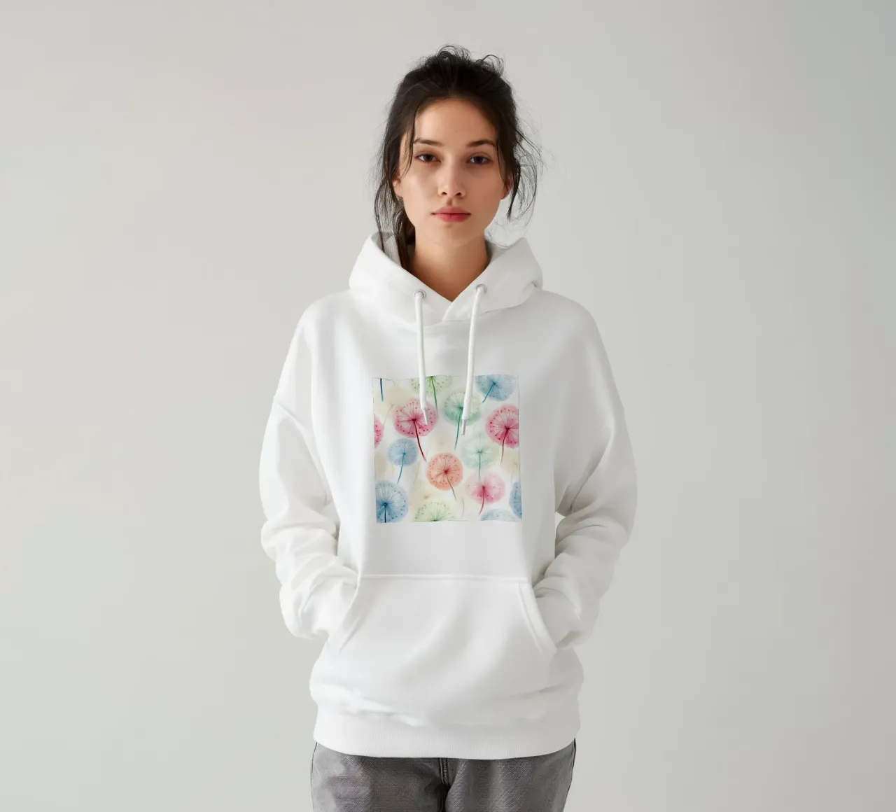 Sussurri di denti di leone felpa con cappuccio da Botanical Pattern House