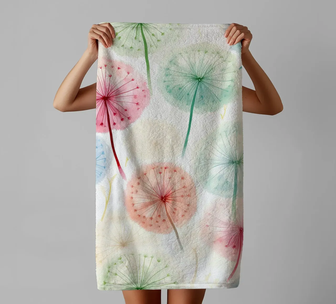 Whispers of Dandelions towel by Botanical Pattern House
