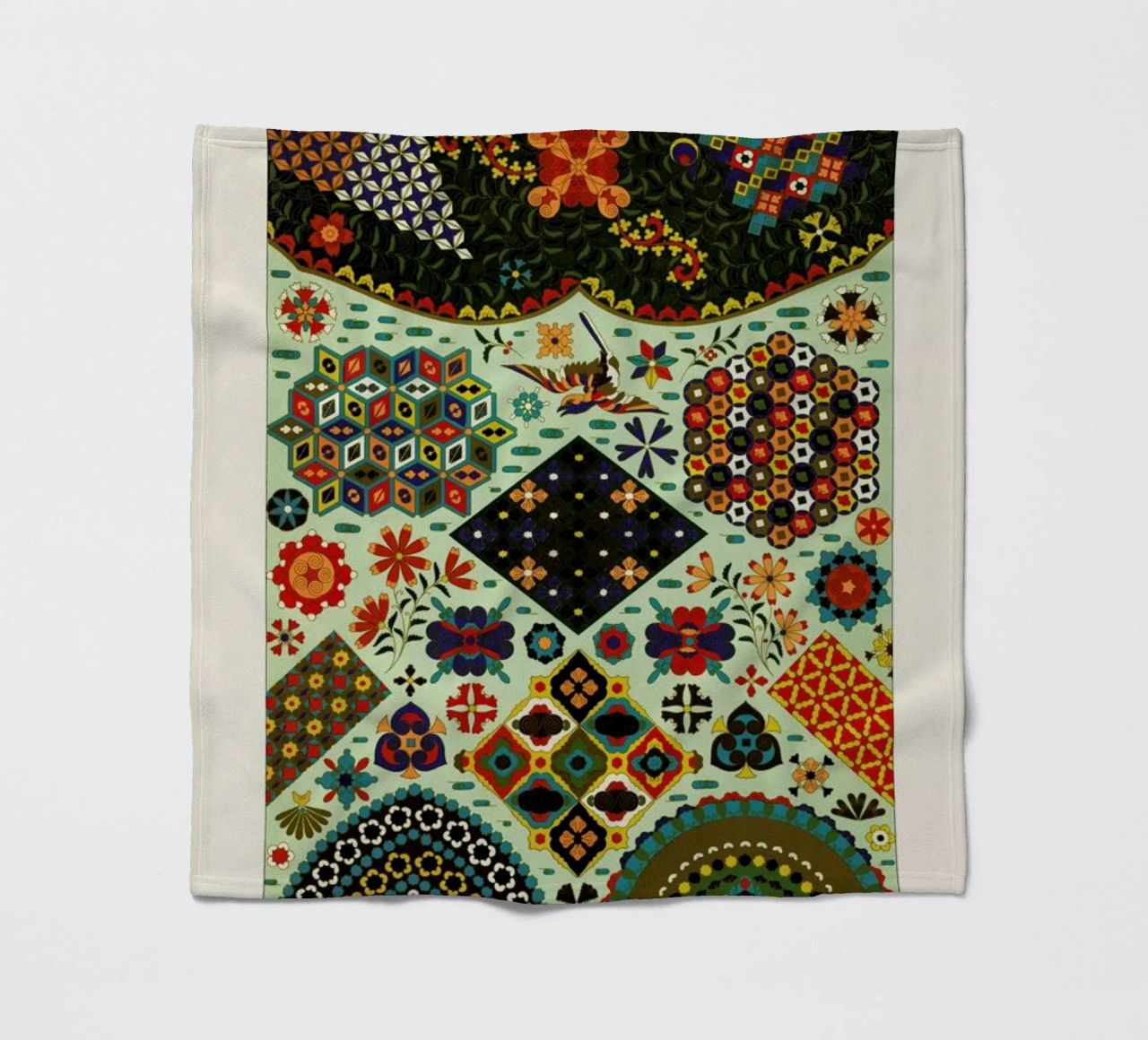Racinet -  Japanese Ornamental Pattern fleece blanket by Vintage by JUNIQE