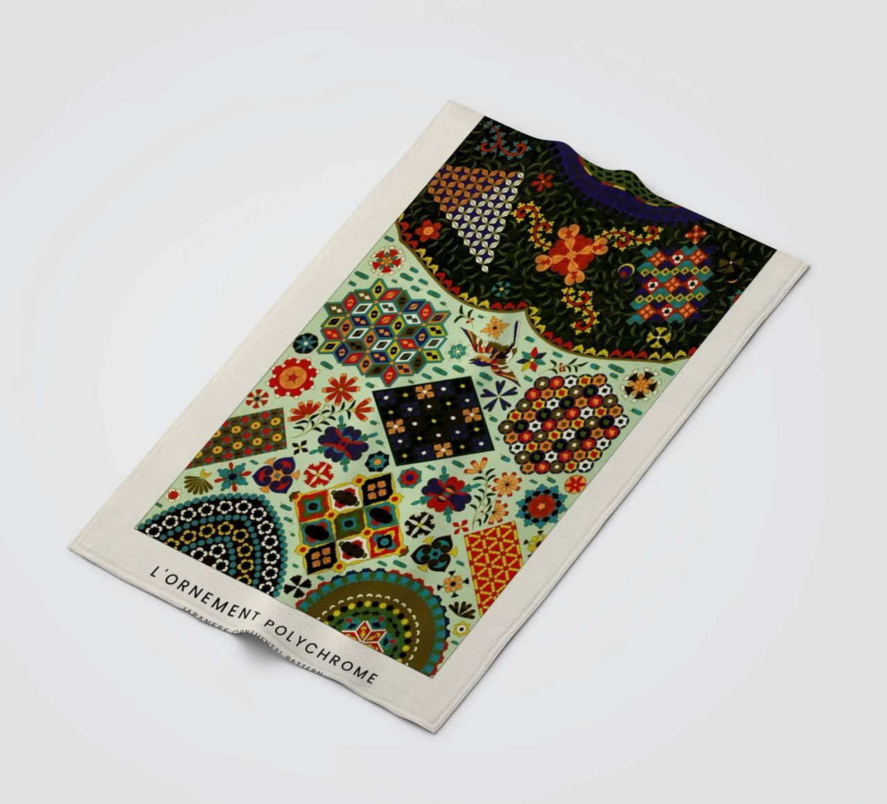 Racinet -  Japanese Ornamental Pattern fleece blanket by Vintage by JUNIQE