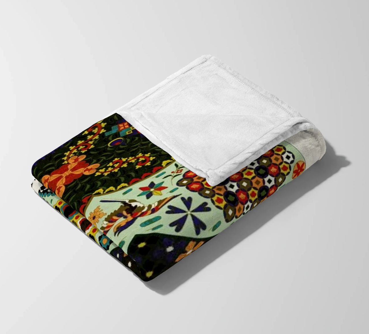 Racinet -  Japanese Ornamental Pattern fleece blanket by Vintage by JUNIQE