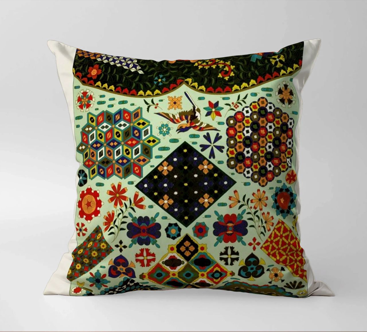 Racinet -  Japanese Ornamental Pattern coussin de Vintage by JUNIQE
