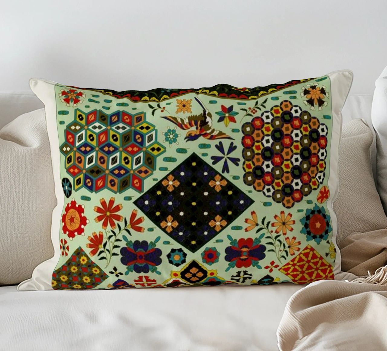 Racinet -  Japanese Ornamental Pattern coussin de Vintage by JUNIQE