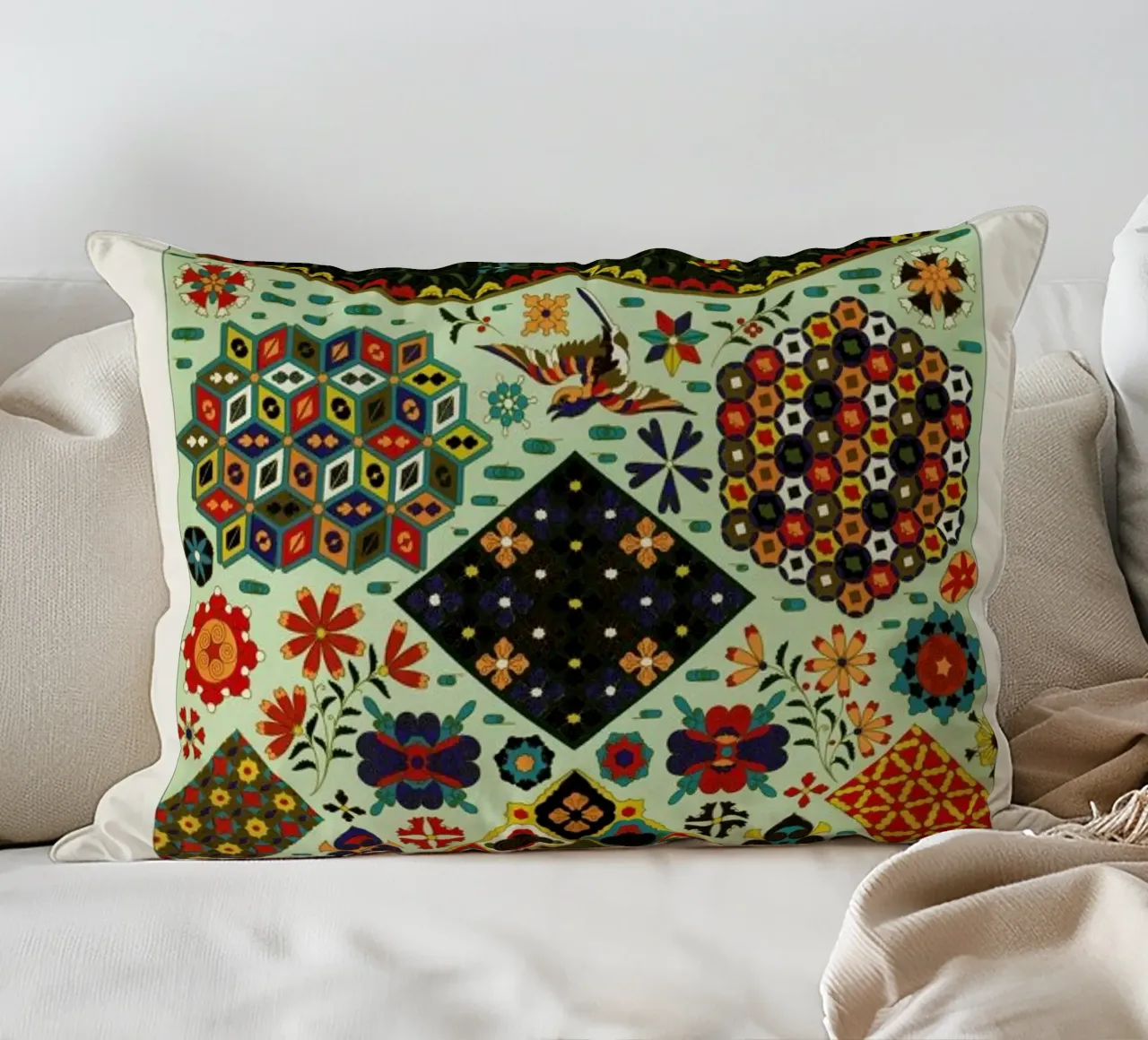 Racinet - Japanese Ornamental Pattern cuscino da Vintage by JUNIQE