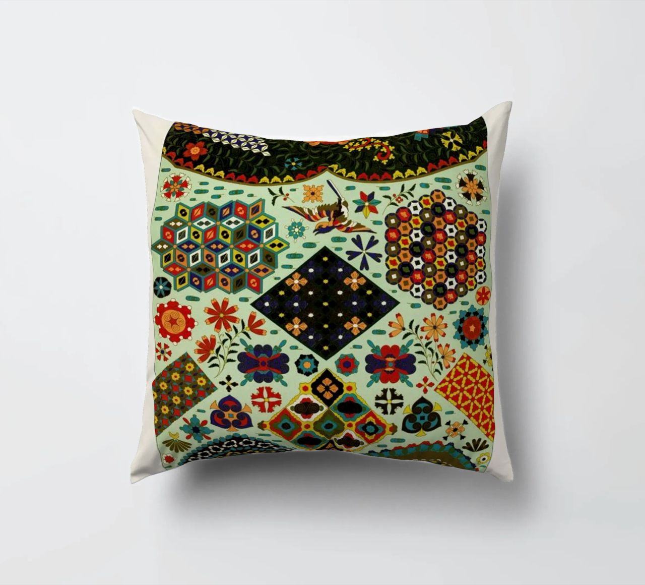 Racinet -  Japanese Ornamental Pattern coussin de Vintage by JUNIQE