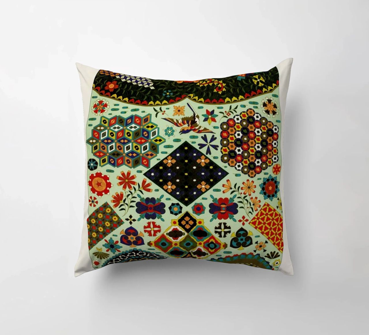 Racinet -  Japanese Ornamental Pattern coussin de Vintage by JUNIQE