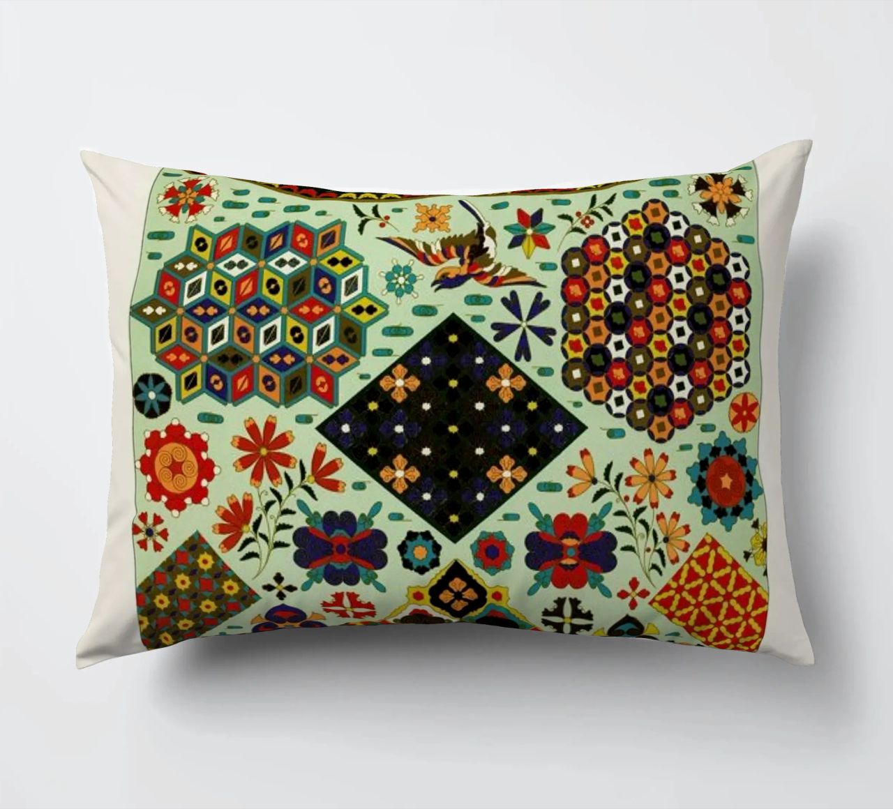 Racinet -  Japanese Ornamental Pattern coussin de Vintage by JUNIQE