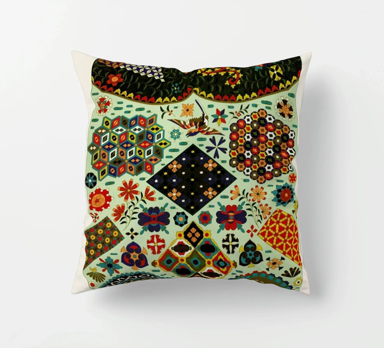Racinet -  Japanese Ornamental Pattern coussin de Vintage by JUNIQE