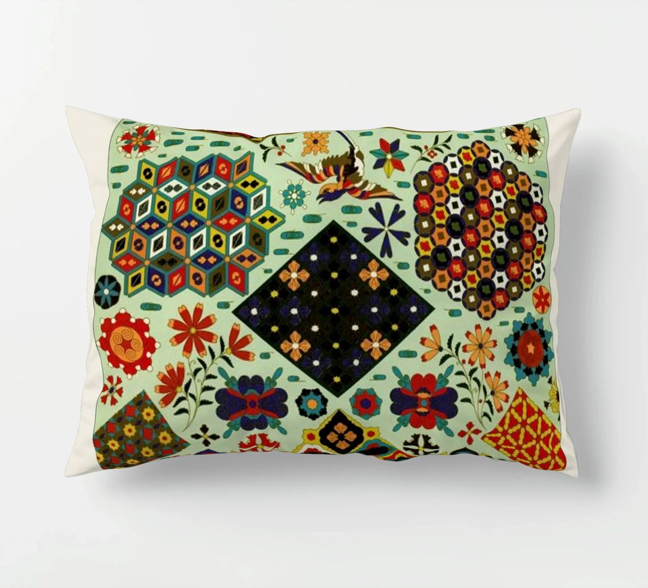 Racinet -  Japanese Ornamental Pattern coussin de Vintage by JUNIQE