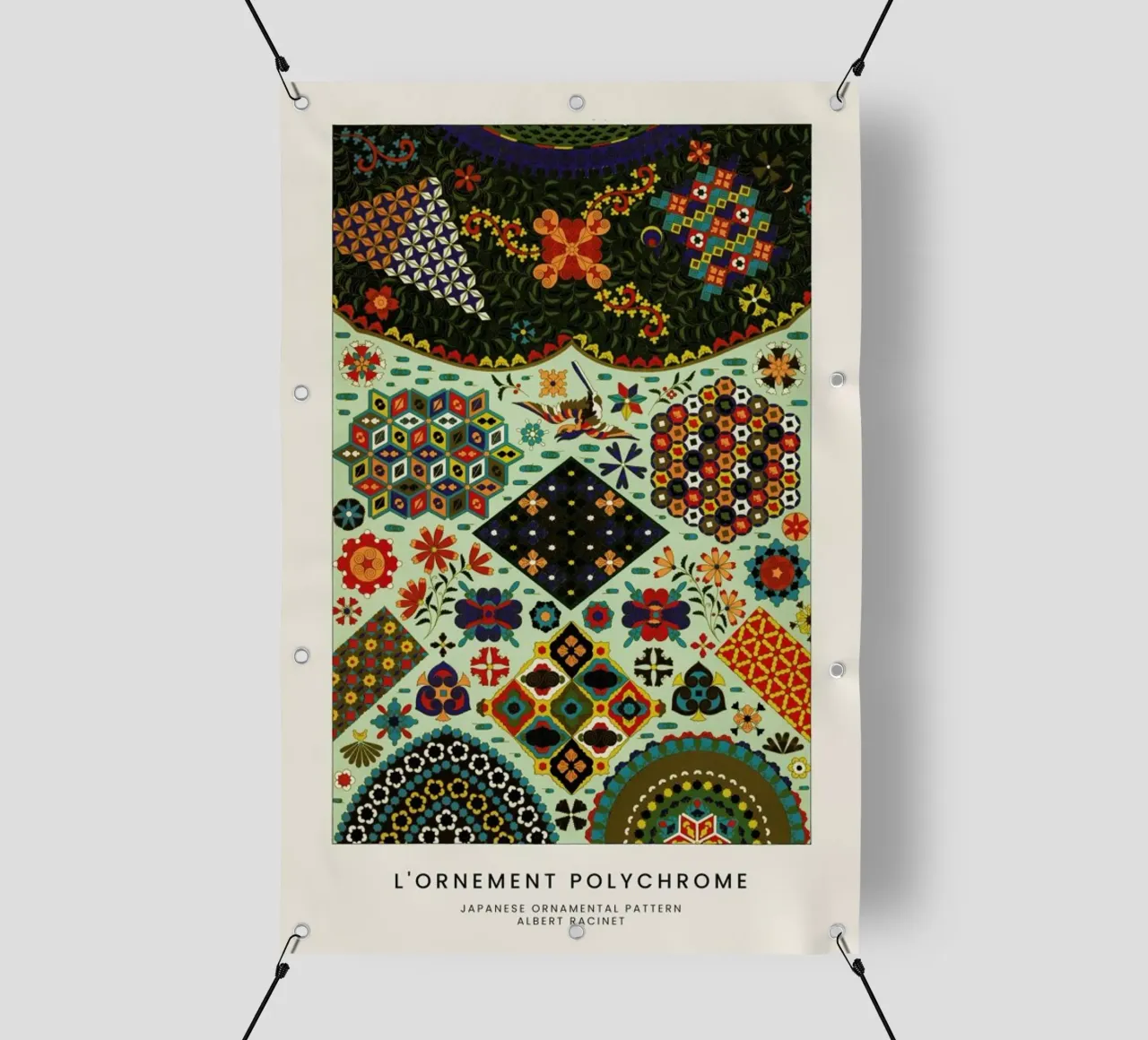 Racinet -  Japanese Ornamental Pattern telo in pvc da Vintage by JUNIQE