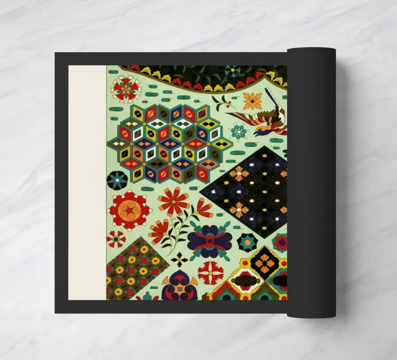 Racinet -  Japanese Ornamental Pattern felpudo de Vintage by JUNIQE