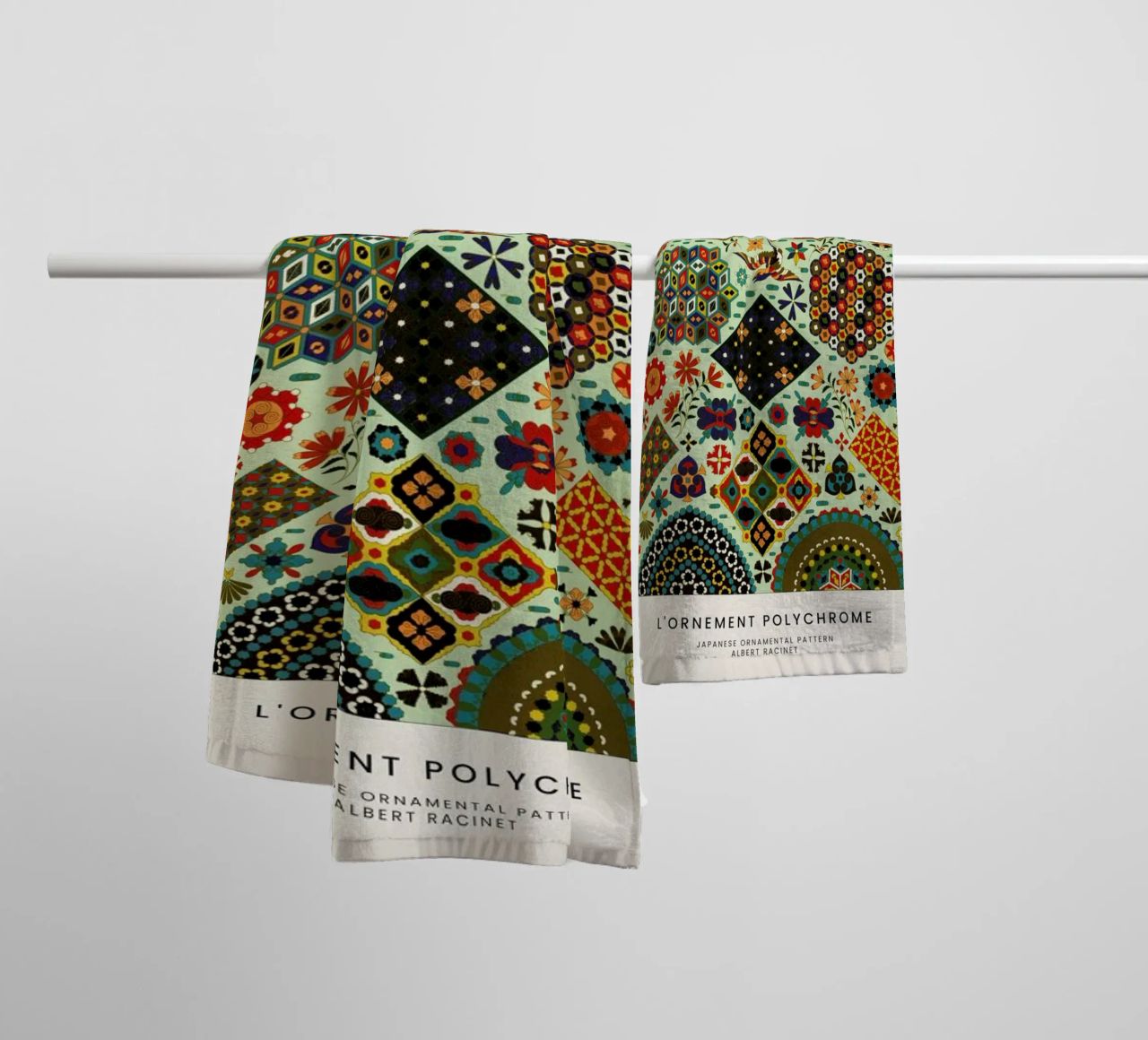 Racinet -  Japanese Ornamental Pattern towel by Vintage by JUNIQE