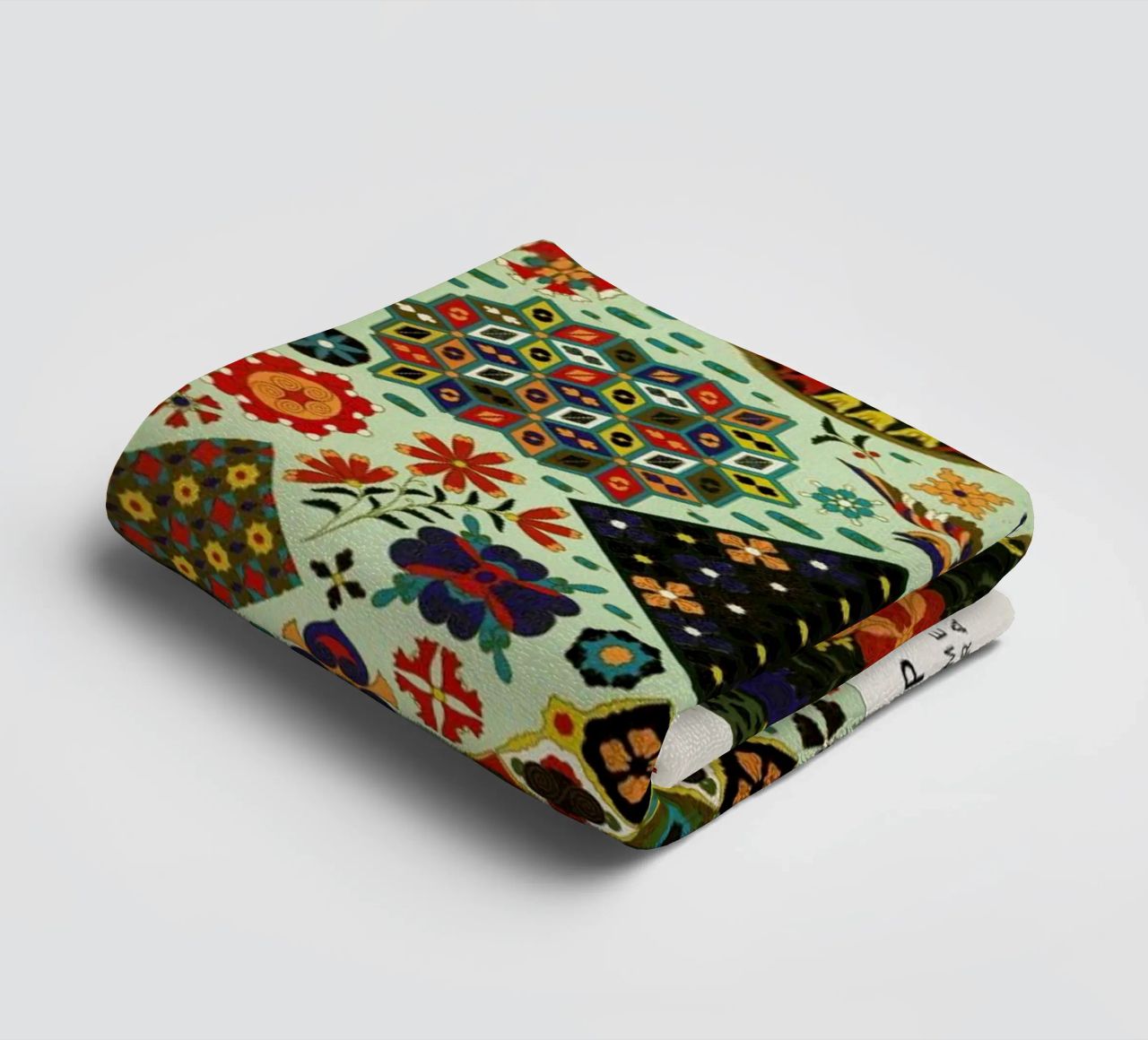 Racinet -  Japanese Ornamental Pattern towel by Vintage by JUNIQE