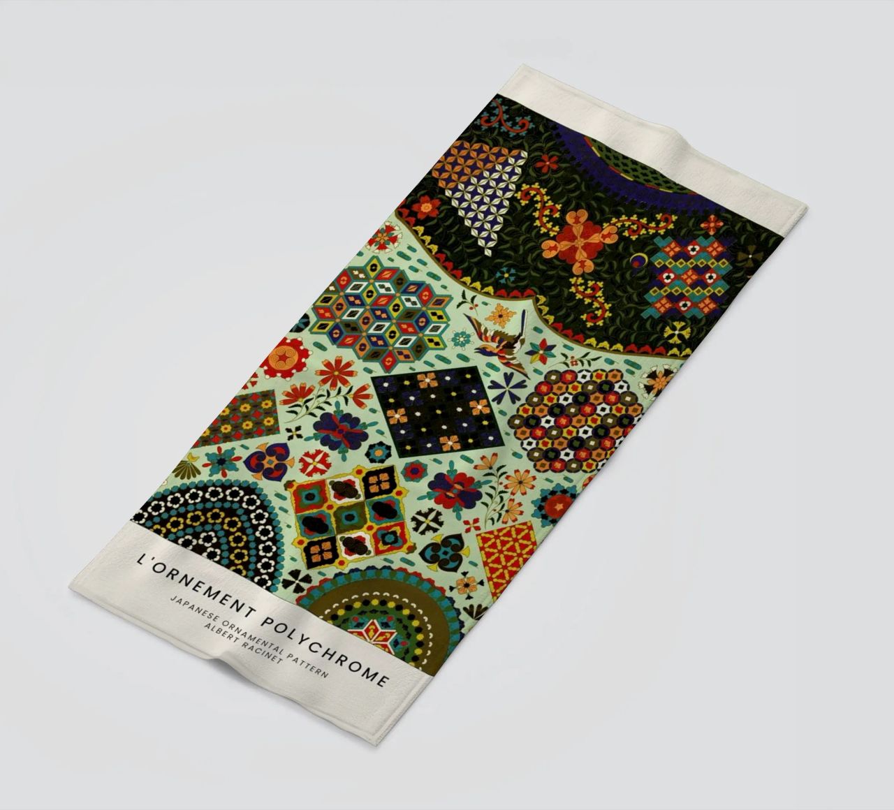 Racinet -  Japanese Ornamental Pattern beach towel by Vintage by JUNIQE