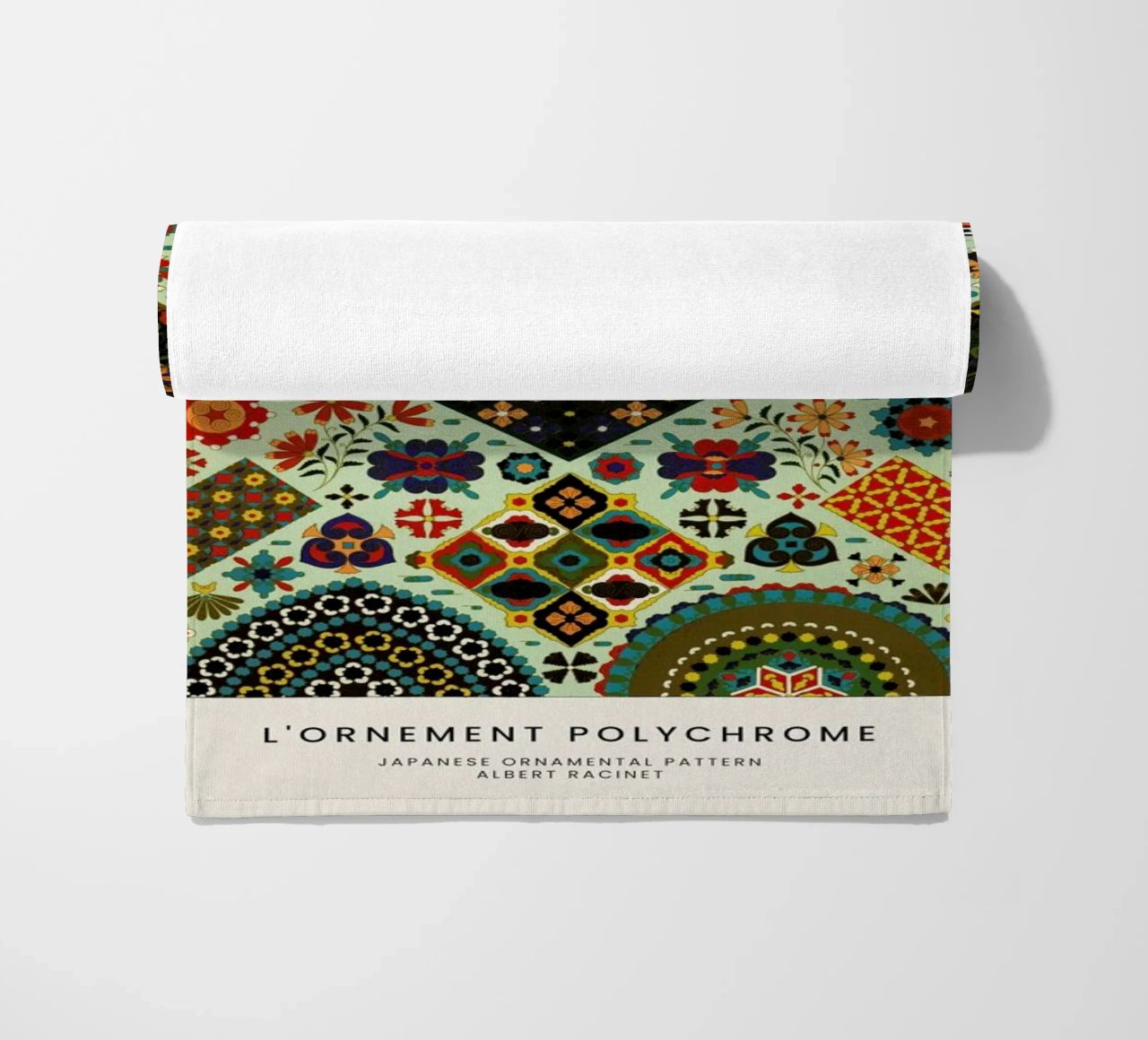 Racinet -  Japanese Ornamental Pattern beach towel by Vintage by JUNIQE
