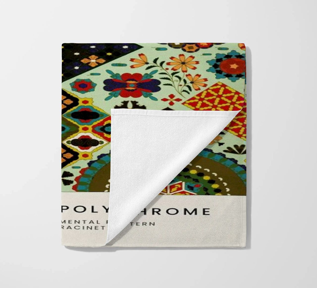 Racinet -  Japanese Ornamental Pattern beach towel by Vintage by JUNIQE