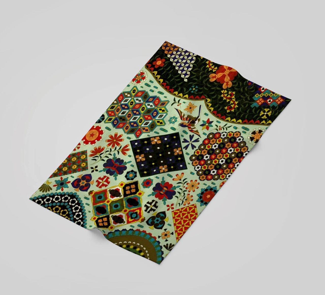Racinet -  Japanese Ornamental Pattern beach towel by Vintage by JUNIQE