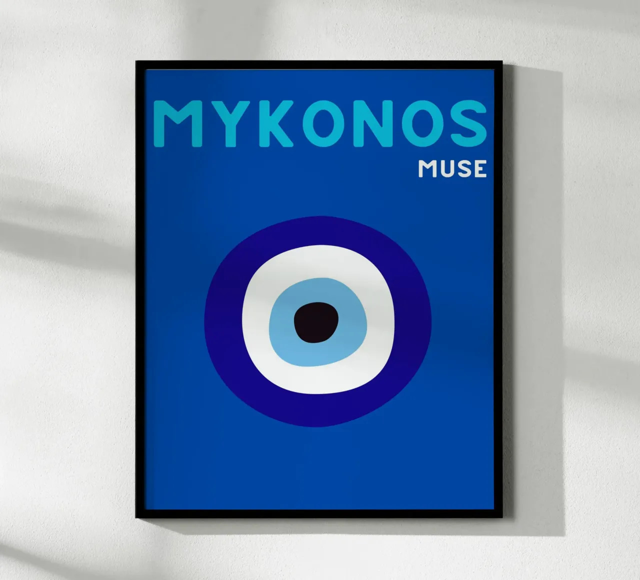 Póster de viaje Mykonos Muse - Evil Eye Pop Art Print poster de NorwesClub
