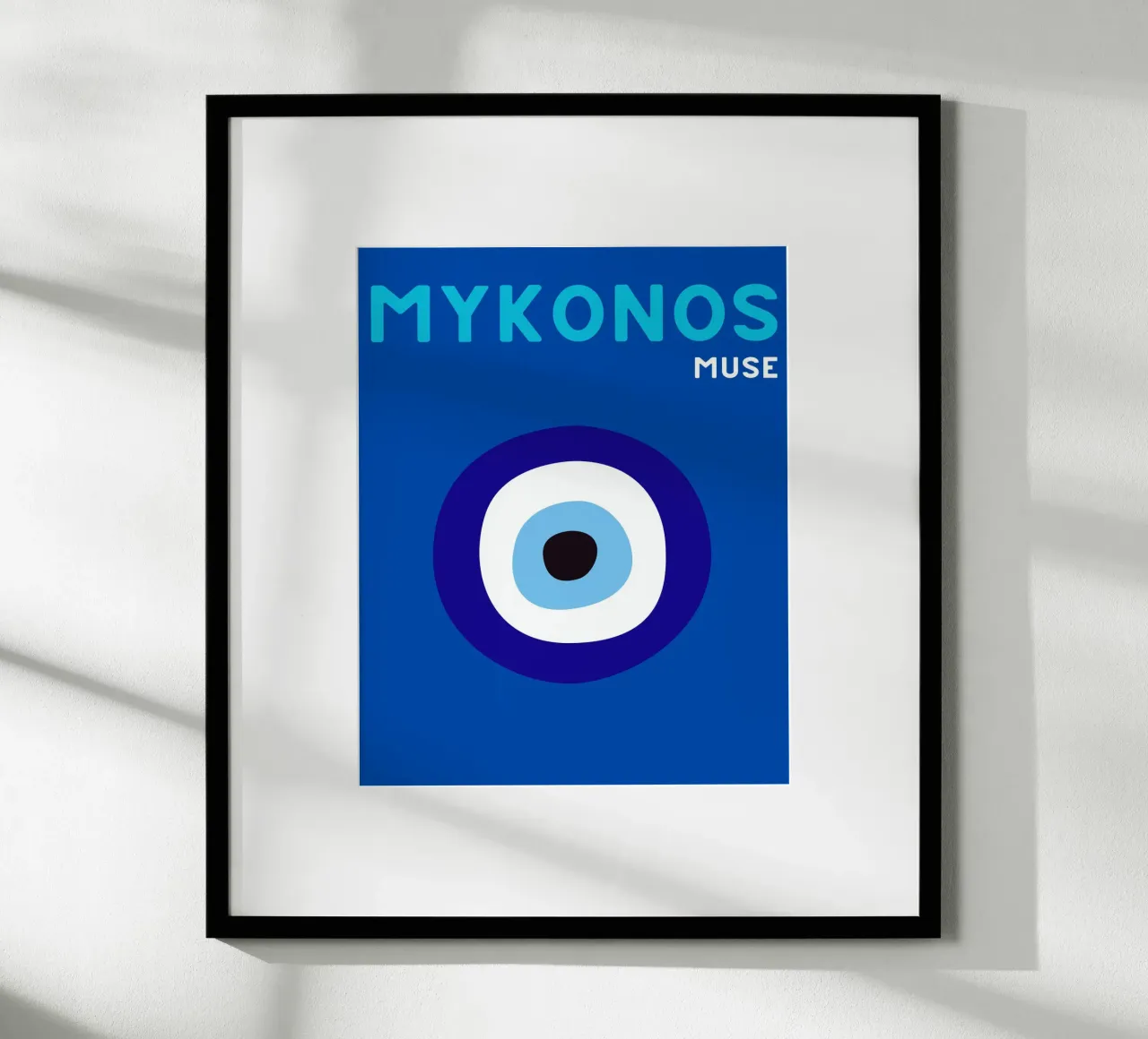 Póster de viaje Mykonos Muse - Evil Eye Pop Art Print poster de NorwesClub