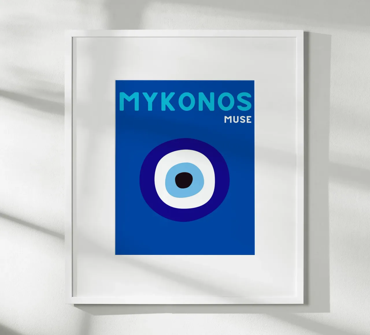 Póster de viaje Mykonos Muse - Evil Eye Pop Art Print poster de NorwesClub