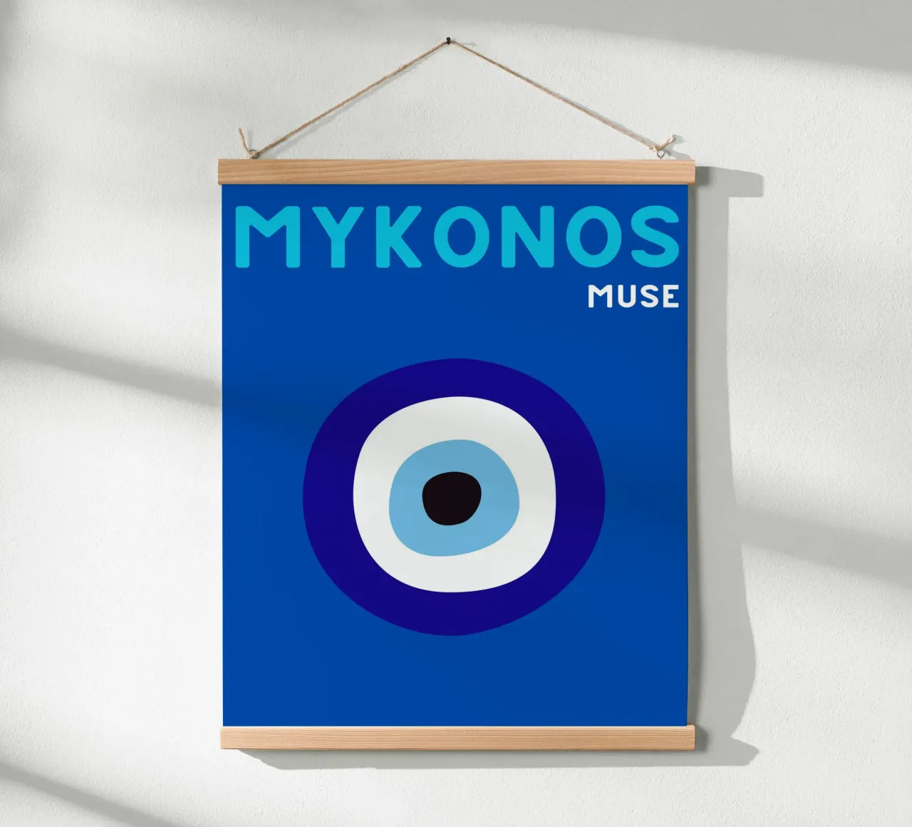 Póster de viaje Mykonos Muse - Evil Eye Pop Art Print poster de NorwesClub