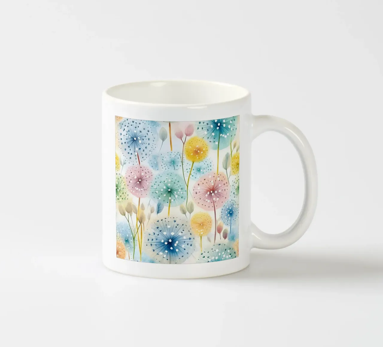 Whispers of Dandelions ceramic mug by Botanical Pattern House