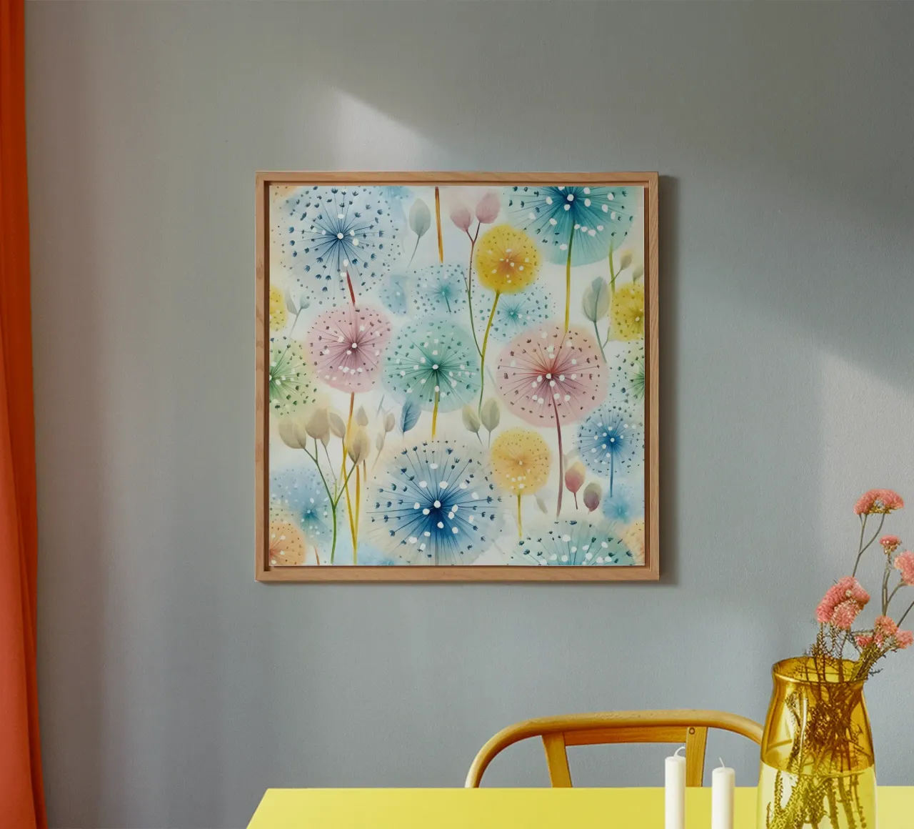 Whispers of Dandelions alu-dibond by Botanical Pattern House