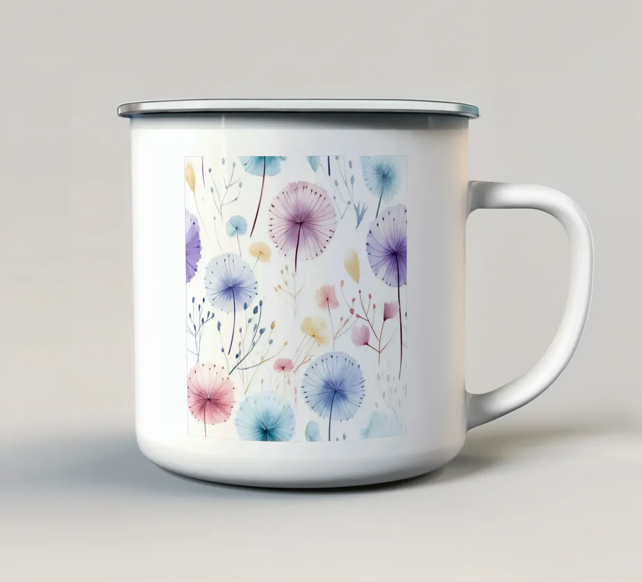 Sussurri di denti di leone tazza in smalto da Botanical Pattern House
