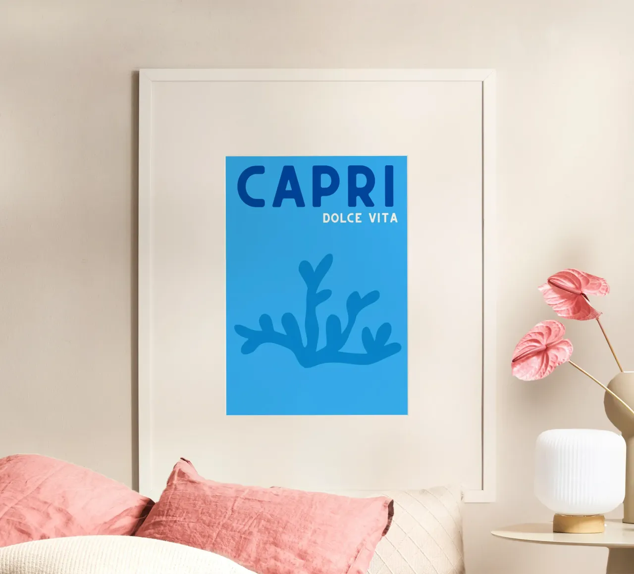 Poster Capri Dolce Vita - Motivo alghe, blu oceano Esteti poster da NorwesClub