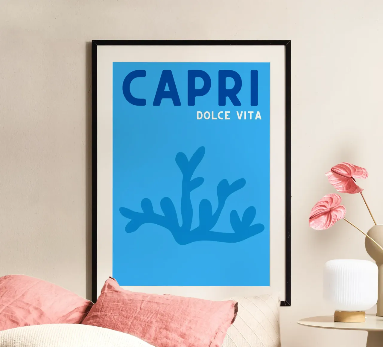 Poster Capri Dolce Vita - Motivo alghe, blu oceano Esteti poster da NorwesClub