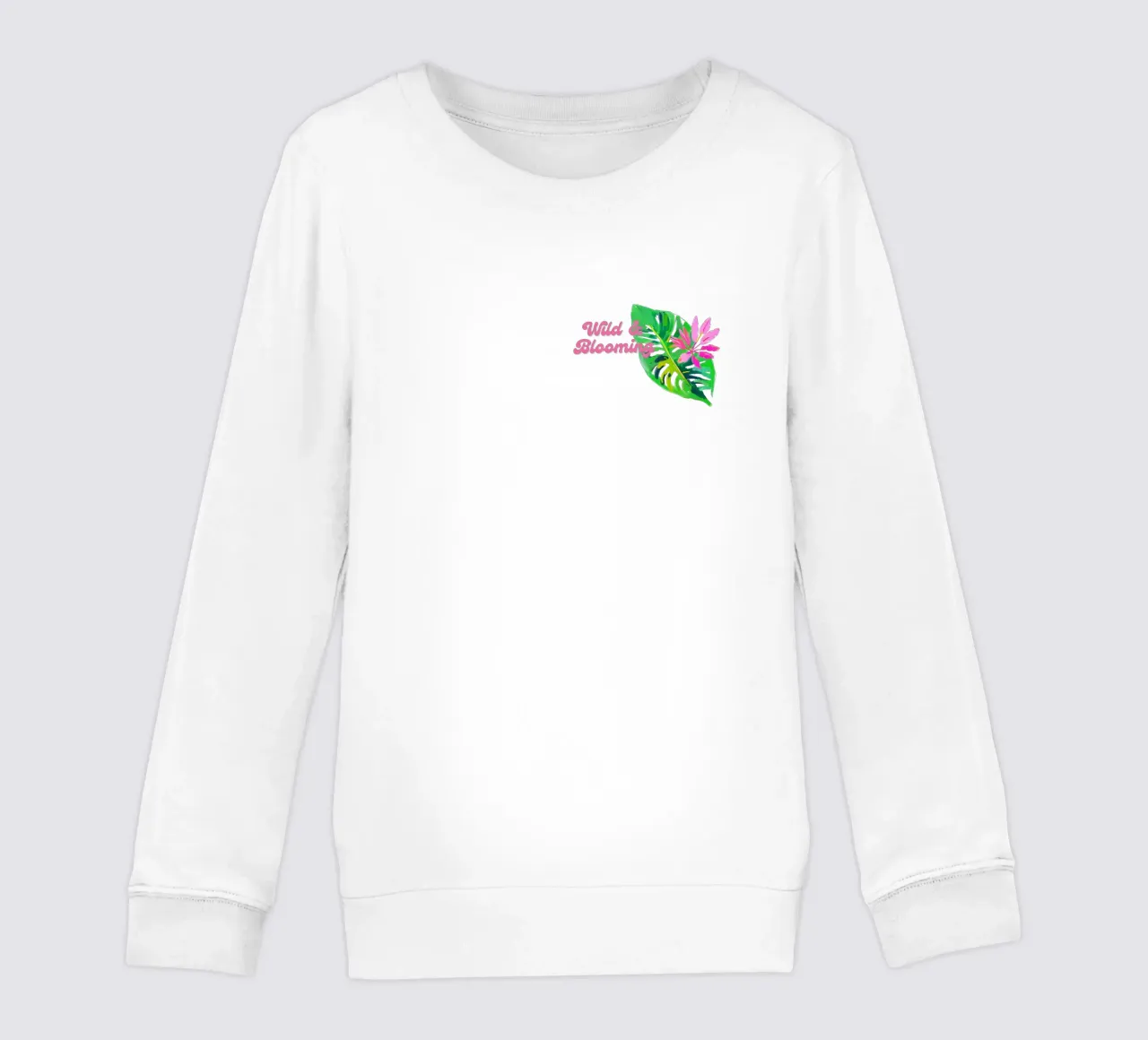 🌺🐆 Verträumter Leopard in tropischem Grün Kinder Sweatshirt von Trinkets NL Design Studio