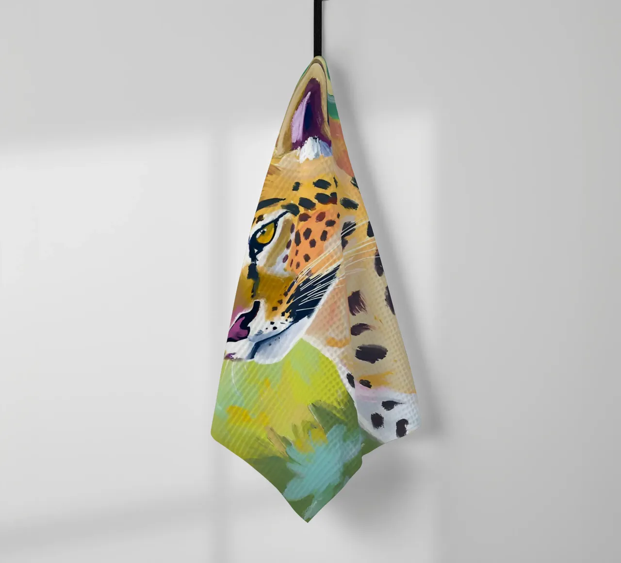 Léopard de rêve en vert tropical torchon de Trinkets NL Design Studio