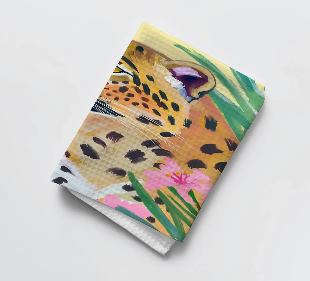 Léopard de rêve en vert tropical torchon de Trinkets NL Design Studio