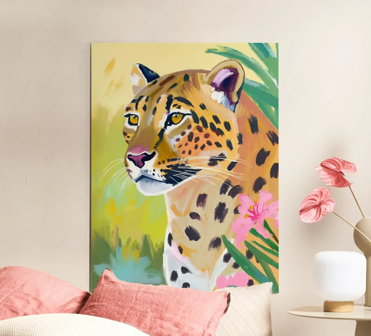 Leopardo sognante in verde tropicale poster da Trinkets NL Design Studio
