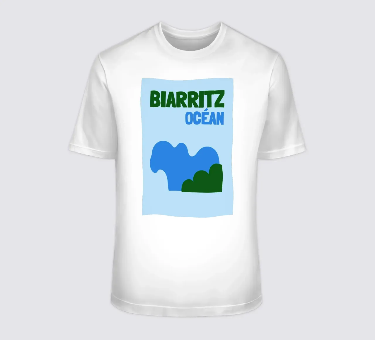 Biarritz Ocean Poster - Abstract Waves, Basque Coast Vibes T-Shirt von NorwesClub