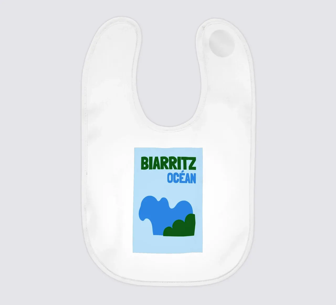 Biarritz Ocean Poster - Abstract Waves, Basque Coast Vibes Babylätzchen von NorwesClub
