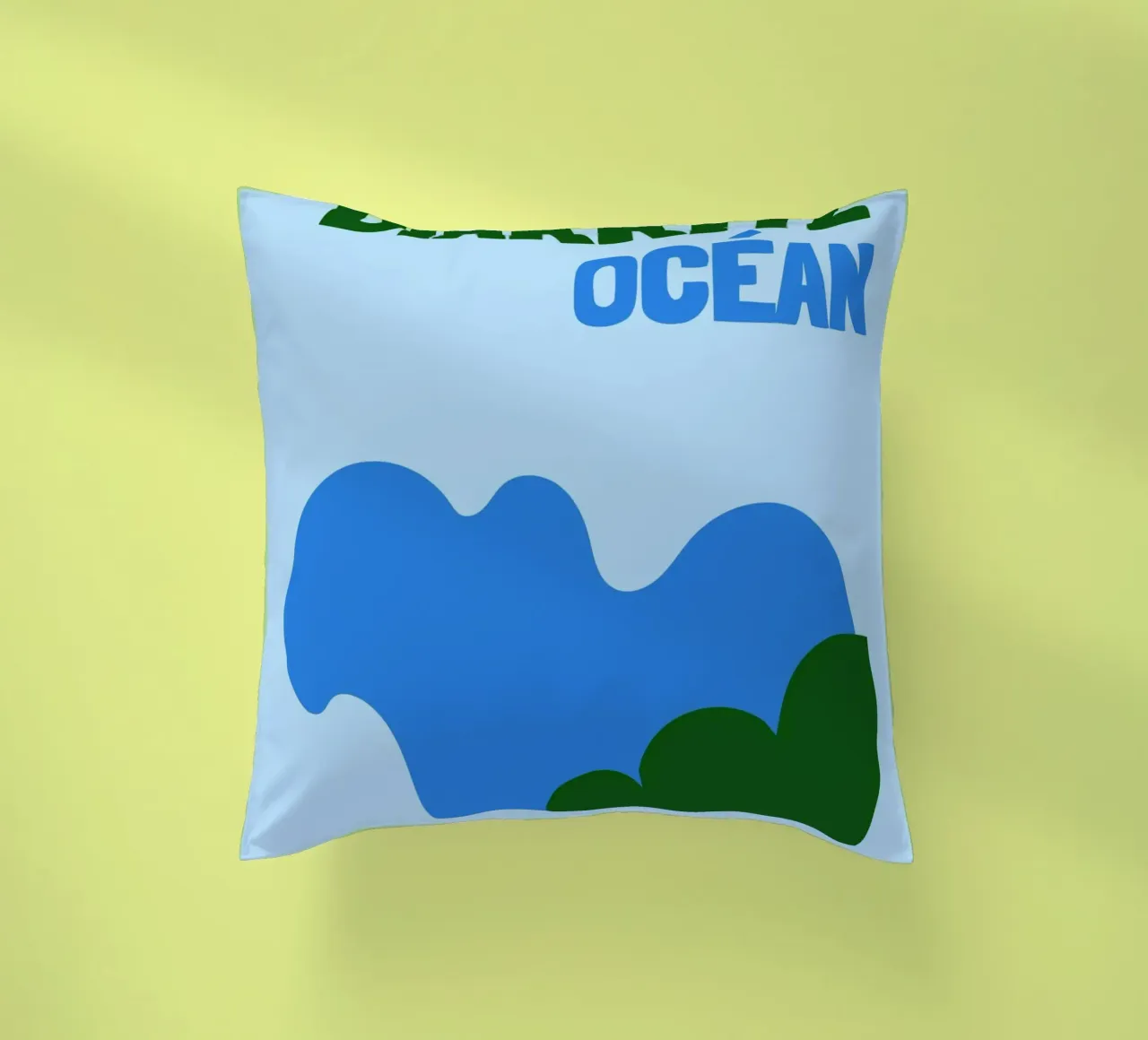 Biarritz Océan Poster - Abstract Waves, Basque Coast Vibes decorative cushion by NorwesClub