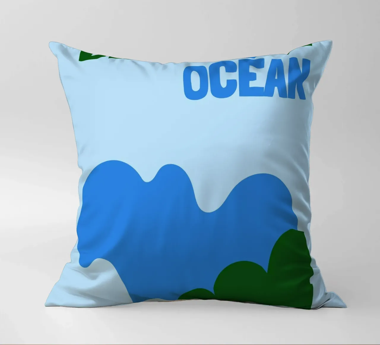 Biarritz Océan Poster - Abstract Waves, Basque Coast Vibes decorative cushion by NorwesClub