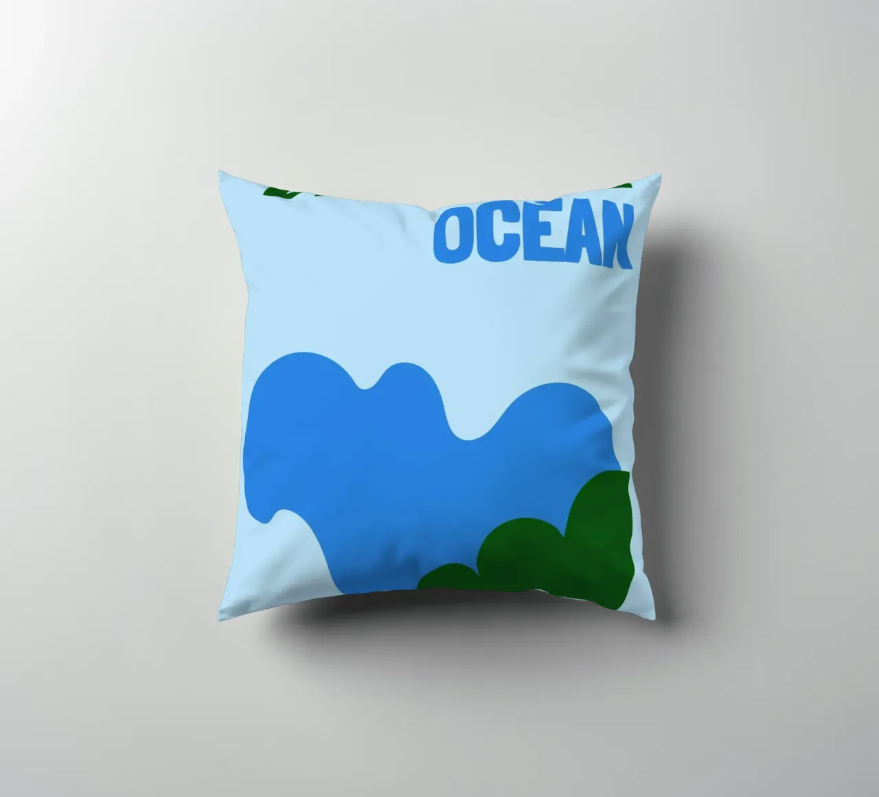 Biarritz Océan Poster - Abstract Waves, Basque Coast Vibes decorative cushion by NorwesClub
