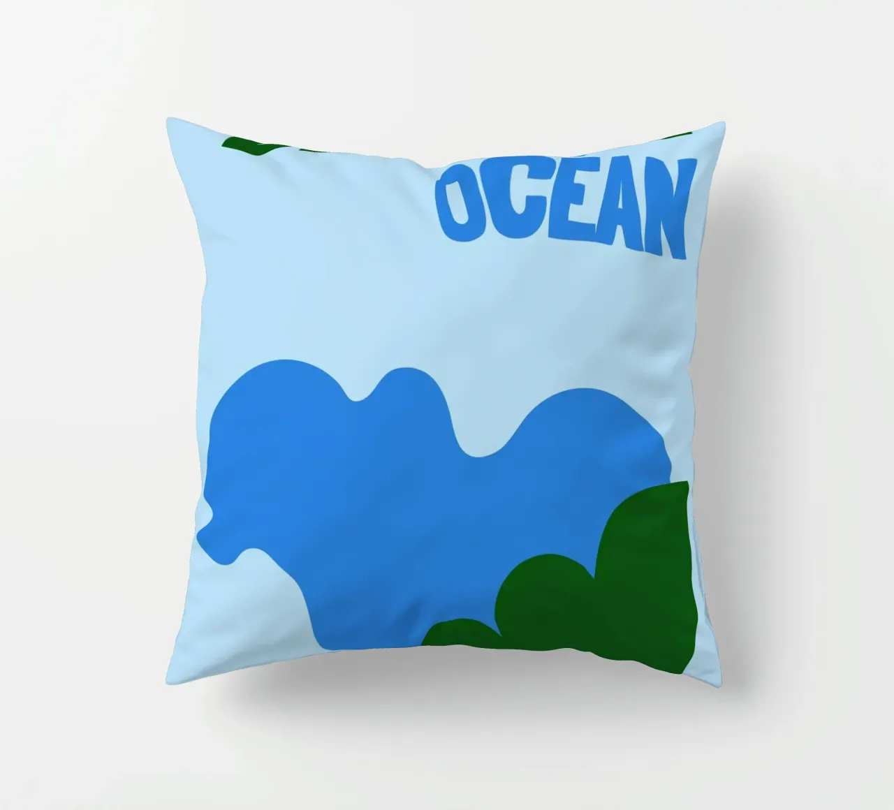 Biarritz Océan Poster - Abstract Waves, Basque Coast Vibes decorative cushion by NorwesClub