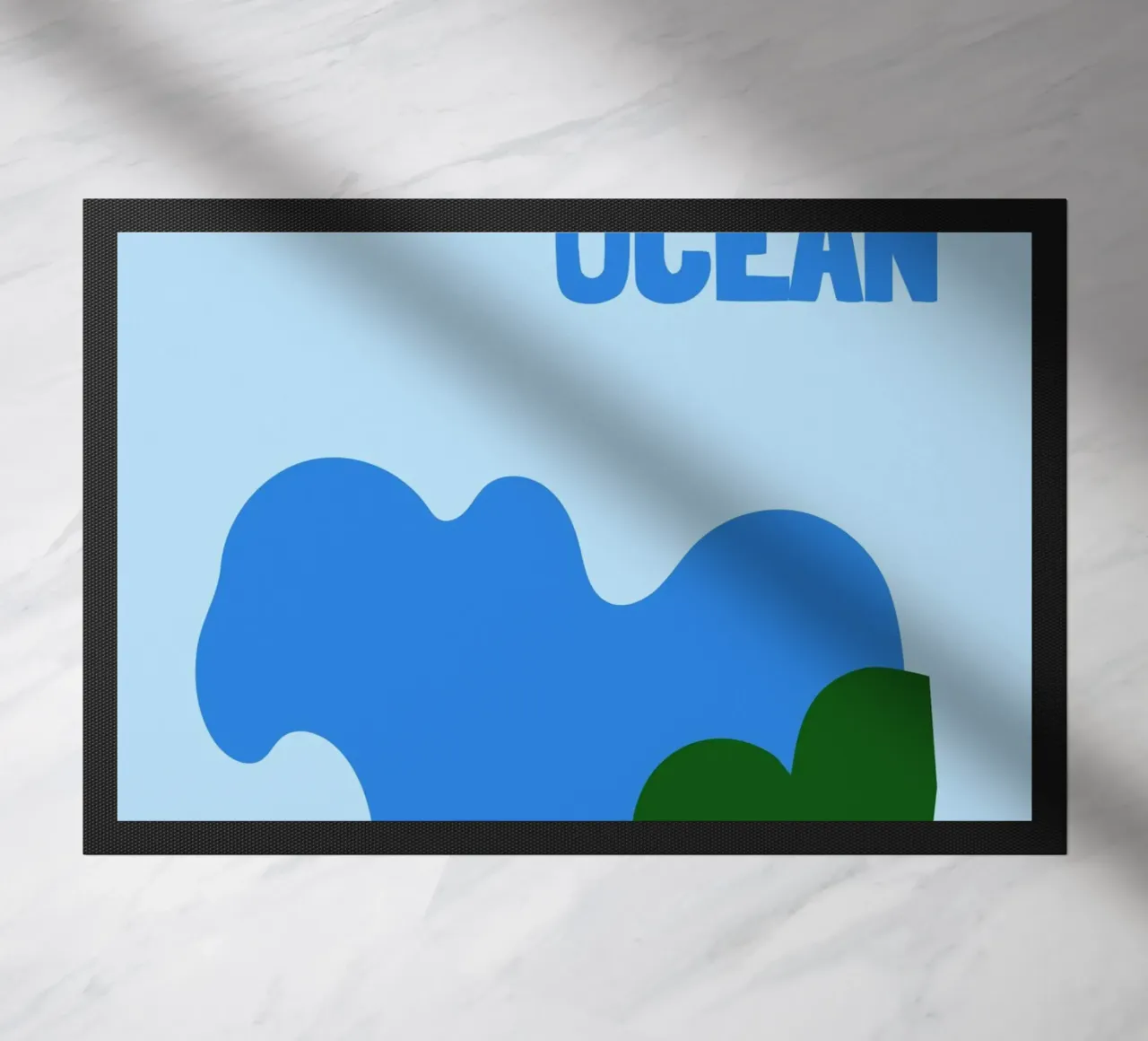 Biarritz Océan Poster - Abstract Waves, Basque Coast Vibes doormat by NorwesClub