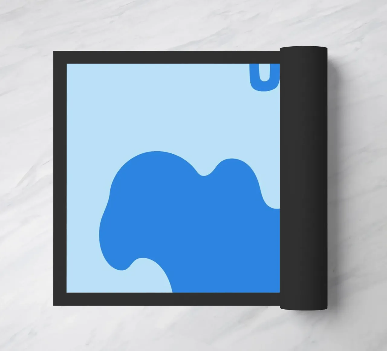 Biarritz Océan Poster - Abstract Waves, Basque Coast Vibes doormat by NorwesClub