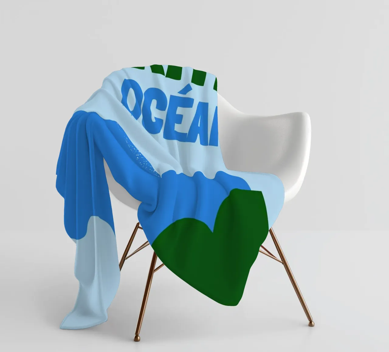 Biarritz Océan Poster - Abstract Waves, Basque Coast Vibes fleece blanket by NorwesClub